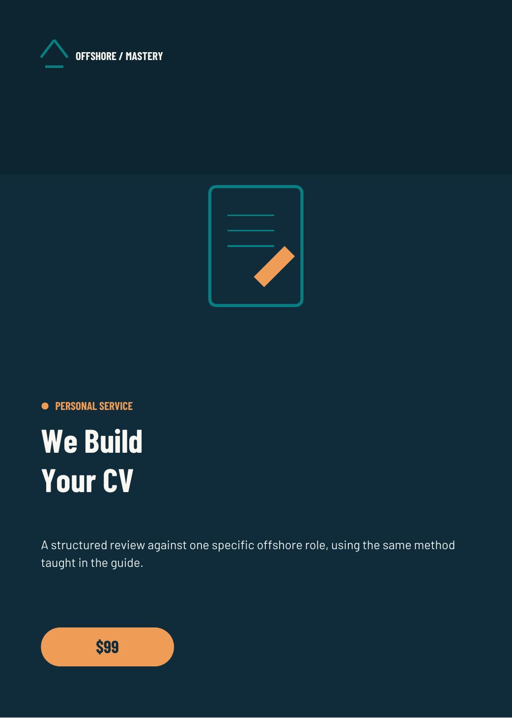 Personal CV Built service cover